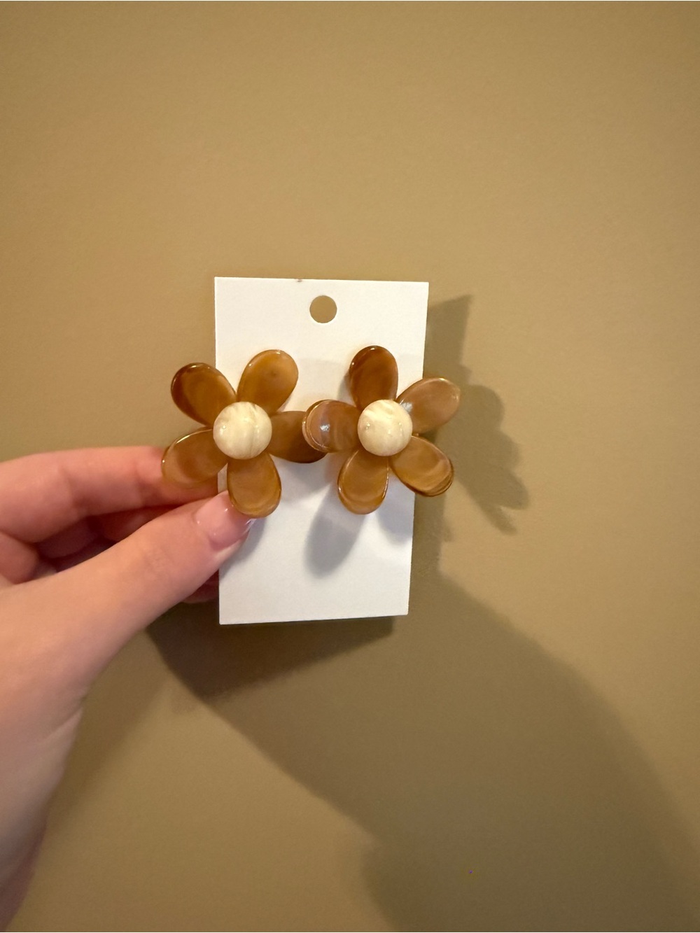 Brown Floral Statement Earrings - Women's Accessories